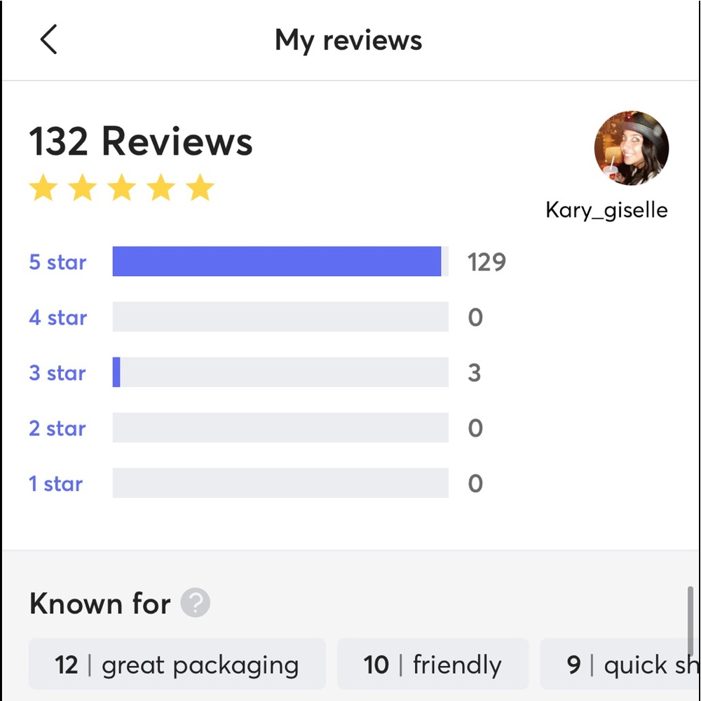 My reviews in other app